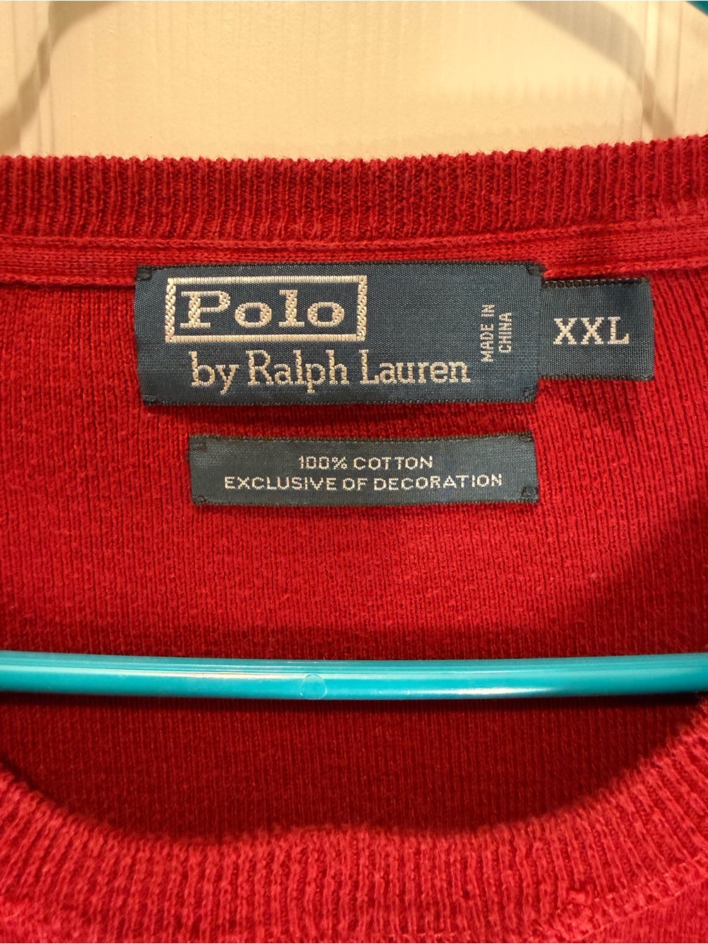 Polo by Ralph Lauren Red Cotton Crewneck Sweater XXL
